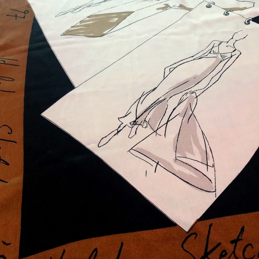Halston 1997 Sketches Designer Collection Scarf